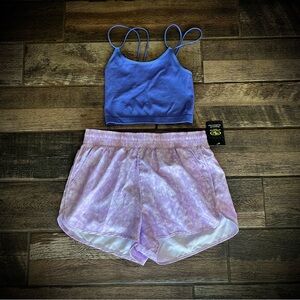 Athletic Works Lovely Purple Running Shorts and Purple crop top M